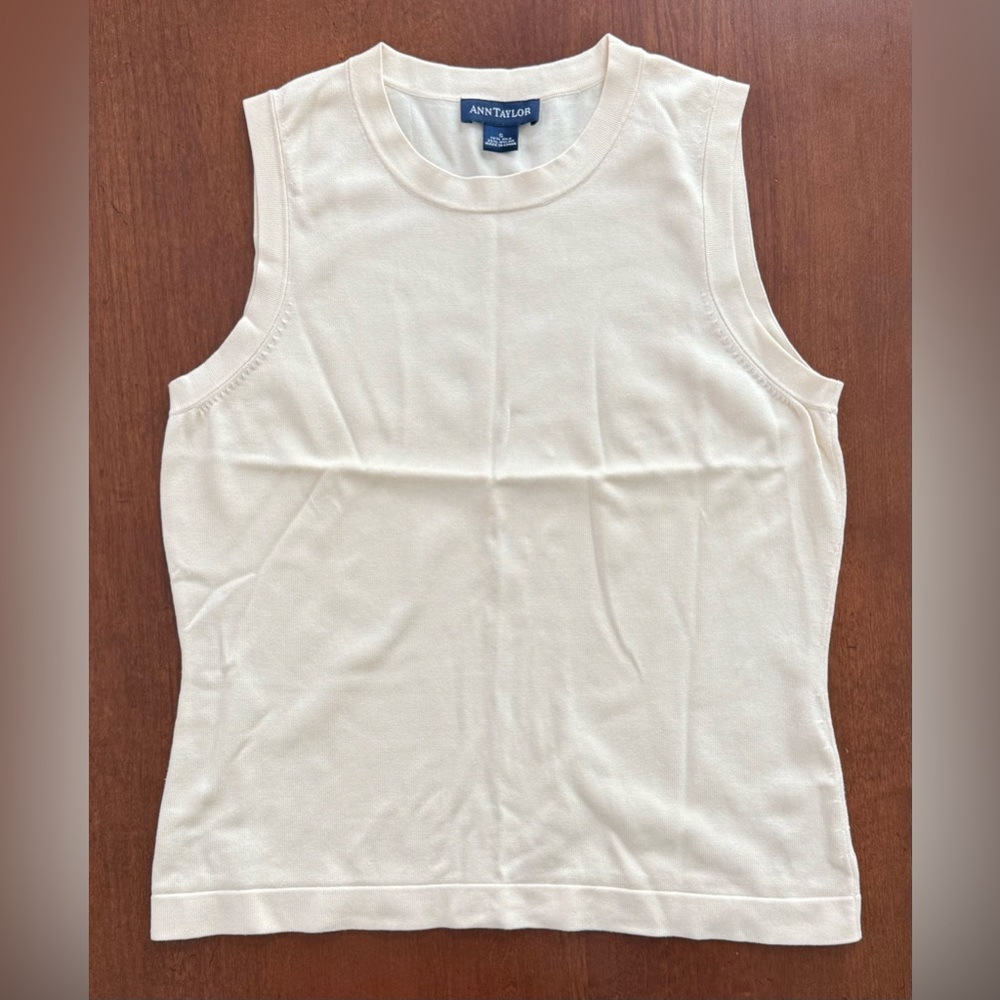 Ann Taylor Cream Sweater Tank Top